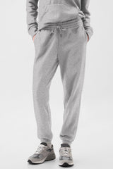 Light Grey Solid Color Fleece Lined Drawstring Waist Joggers Pants & Culotte JT's Designer Fashion