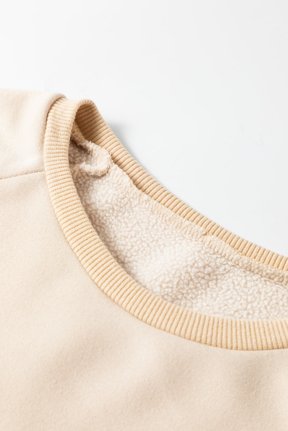 Oatmeal Contrast 2-tone Patchwork Raglan Sleeve Sweatshirt Sweatshirts & Hoodies JT's Designer Fashion