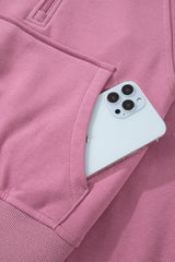 Valerian Quarter Zip Stand Neck Kangaroo Pocket Sweatshirt Sweatshirts & Hoodies JT's Designer Fashion