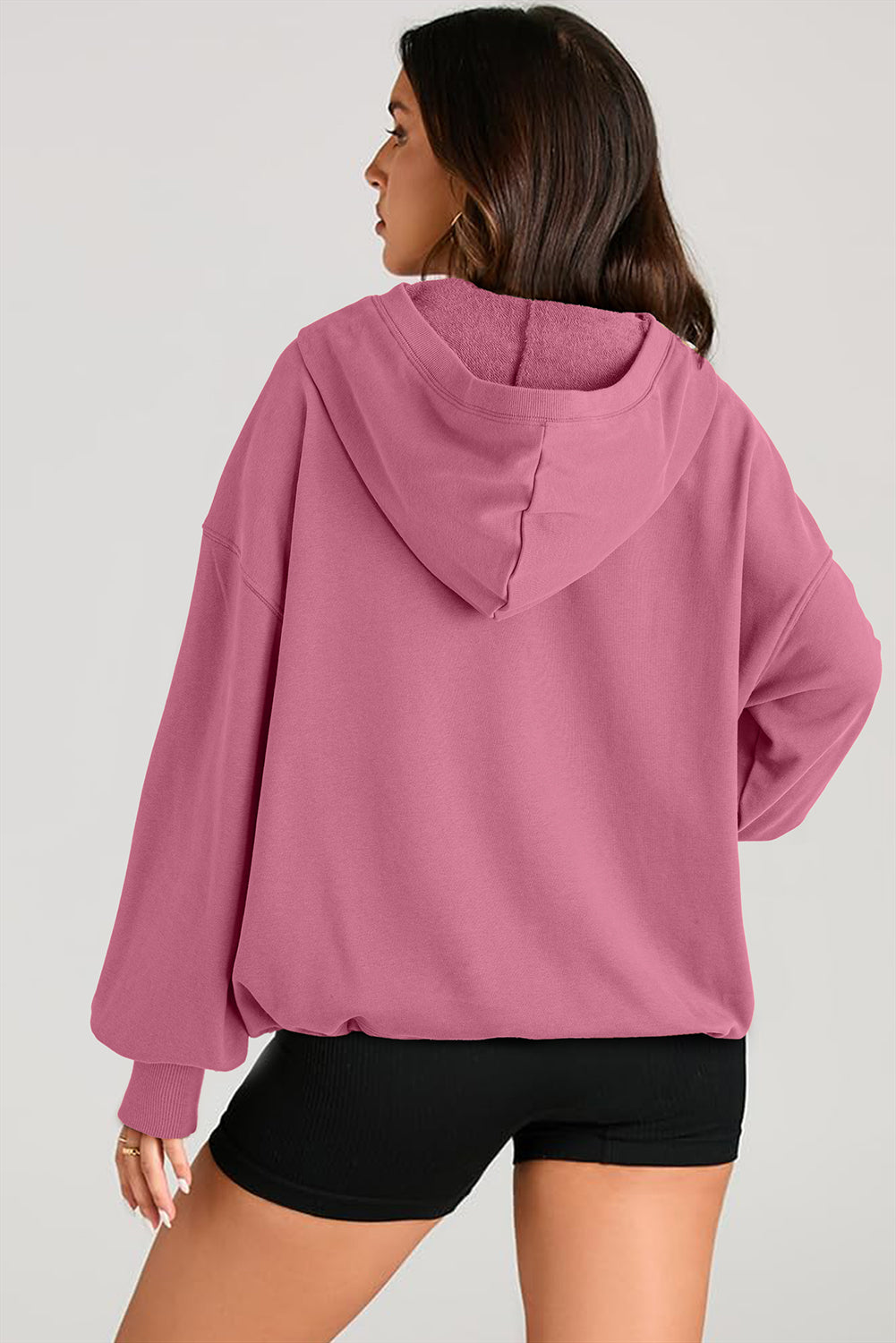 Valerian Solid Kangaroo Pocket Half Zipper Oversized Hoodie Sweatshirts & Hoodies JT's Designer Fashion