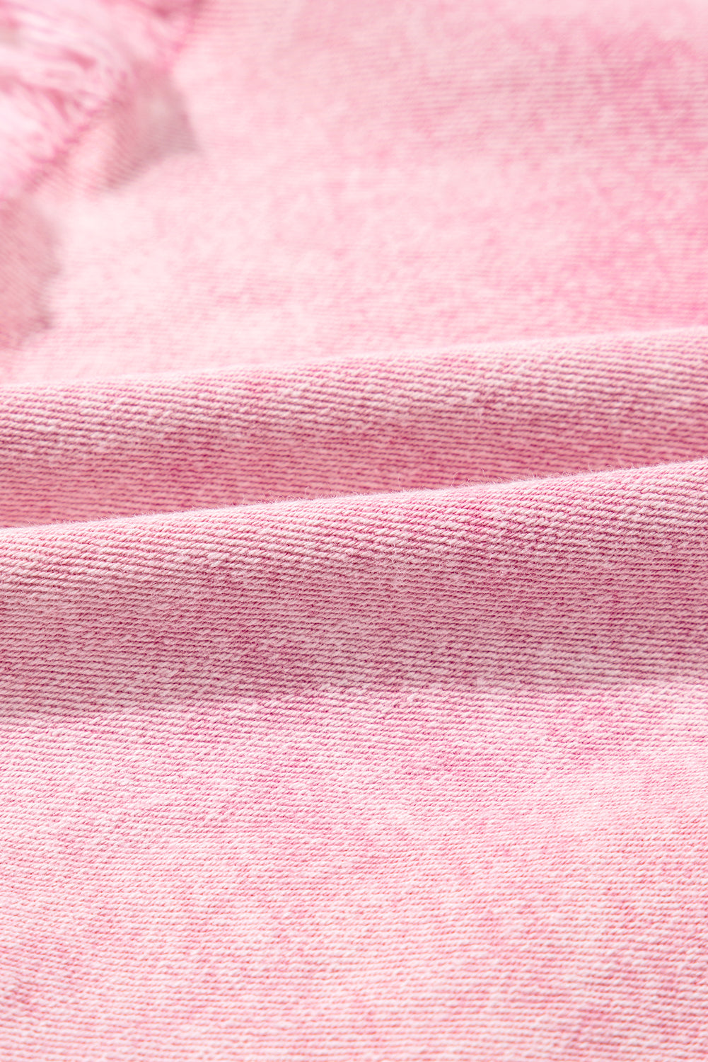 Pink Washed Wide Smocked Waistband Frayed Denim Shorts Denim Shorts JT's Designer Fashion