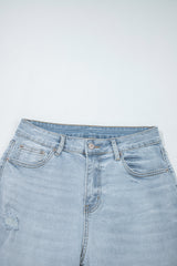 Beau Blue Mid Rise Ankle-Length Distressed Skinny Jeans Jeans JT's Designer Fashion