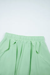 Light Green Drawstring High Waist Lined Tennis Skorts Skirts & Petticoat JT's Designer Fashion