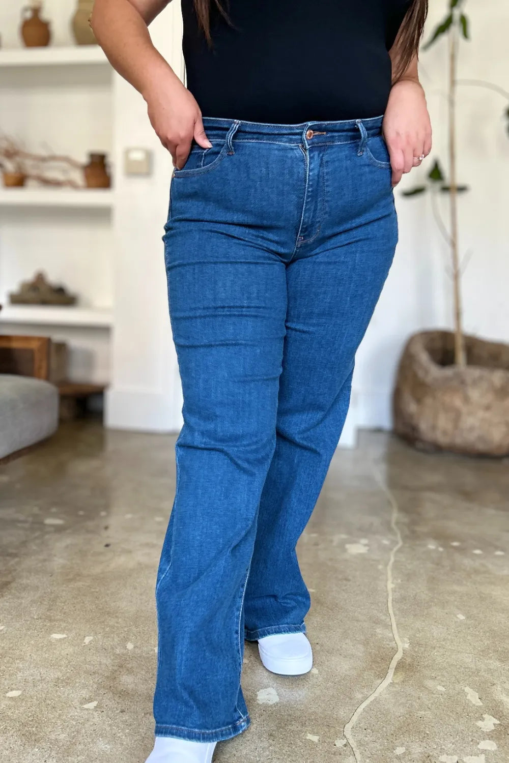 Judy Blue Full Size High Rise Straight Jeans Jeans JT's Designer Fashion