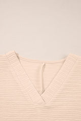 Apricot Textured V Neck T Shirt and Shorts Set Short Sets JT's Designer Fashion