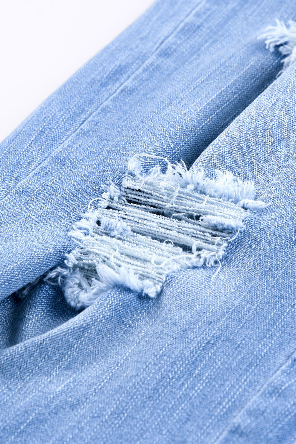 Sky Blue Pocketed Distressed Denim Joggers Jeans JT's Designer Fashion