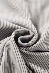 Light Grey Hooded Drawstring Pockets Corduroy Shacket Jackets JT's Designer Fashion