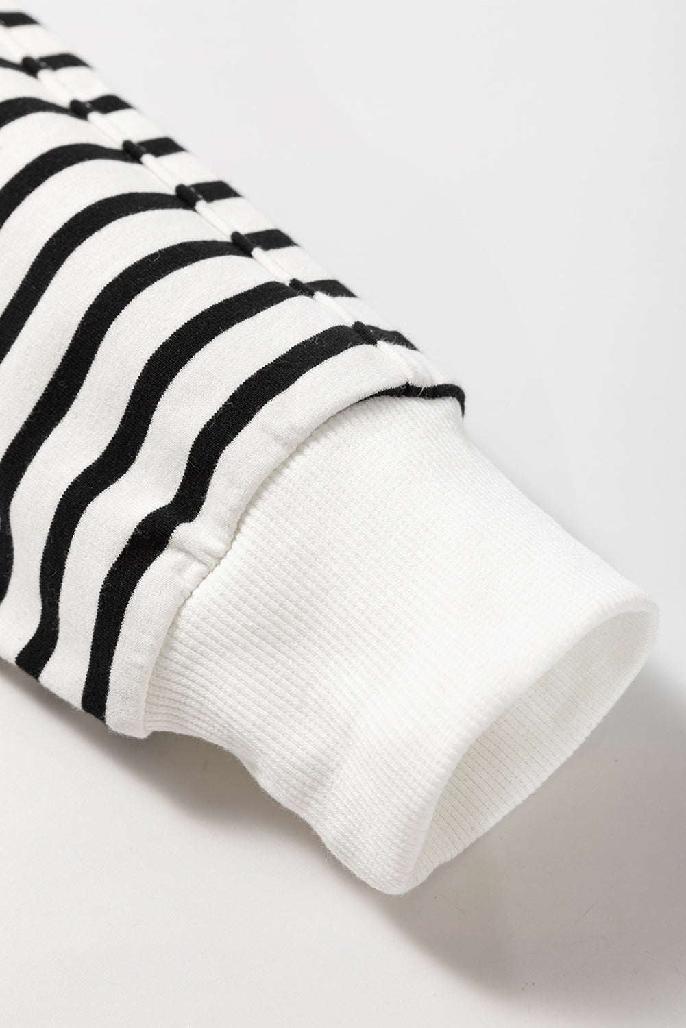 Black Stripe Raglan Sleeve Side Slits Loose Sweatshirt Sweatshirts & Hoodies JT's Designer Fashion