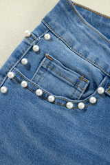 Dusk Blue Pearl Boot Cut Denim Jeans Jeans JT's Designer Fashion