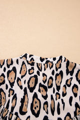 Jet Stream Oversized Leopard Print Balloon Sleeve Casual Shirt Blouses & Shirts JT's Designer Fashion