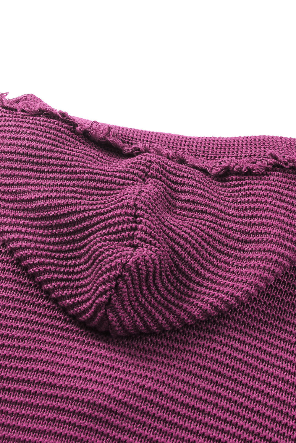 V Neck Ribbed Drop Shoulder Hooded Sweater Sweaters & Cardigans JT's Designer Fashion
