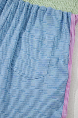 Beau Blue Corded Knit Contrast Trim Round Neck Cap Sleeve 2pcs Short Set Short Sets JT's Designer Fashion