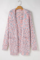 Pink Multicolor Confetti Open Front Knit Cardigan Cardigans JT's Designer Fashion