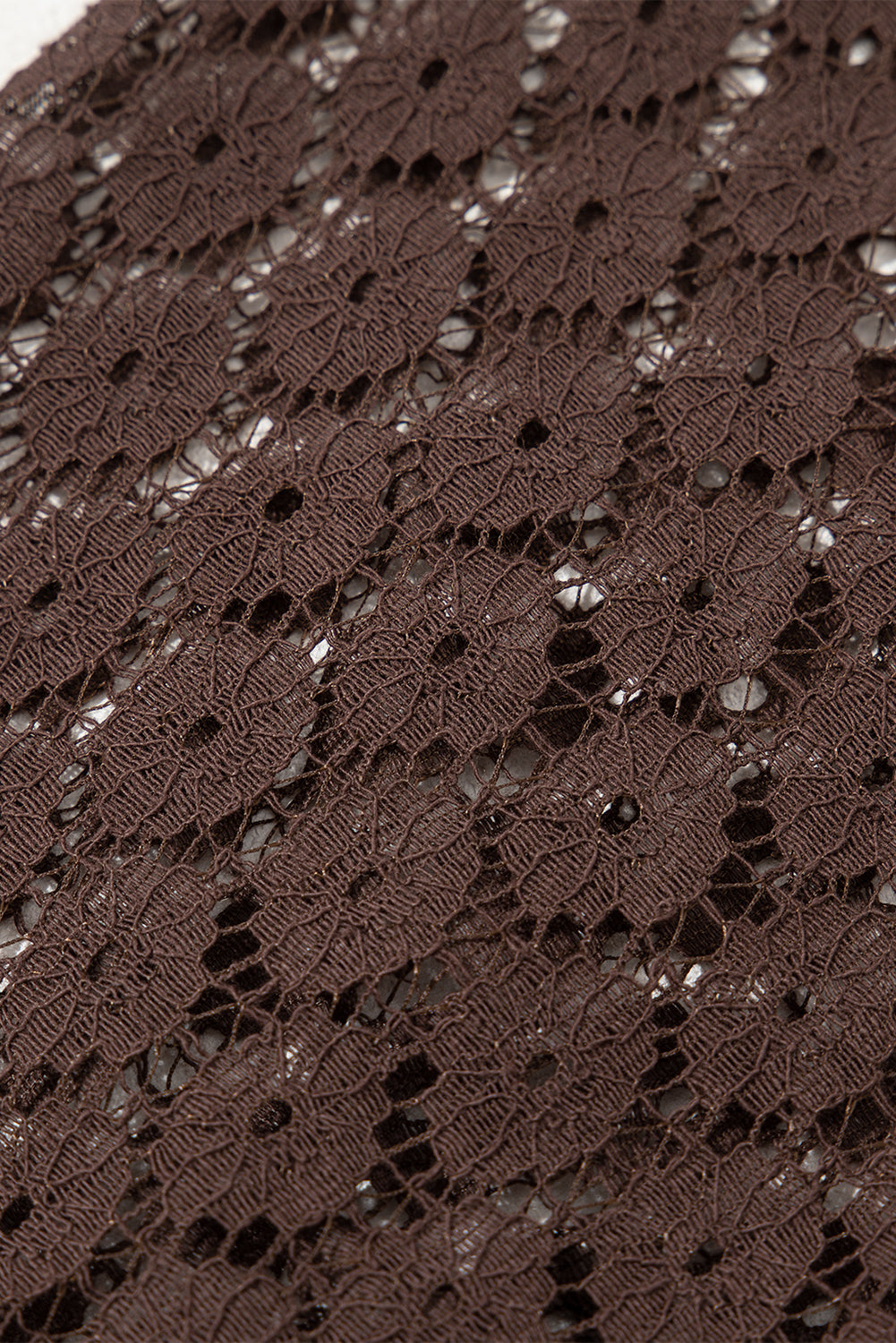 Dark Brown Contrast Lace Raglan Sleeve Pleated Detail Shift Dress T Shirt Dresses JT's Designer Fashion