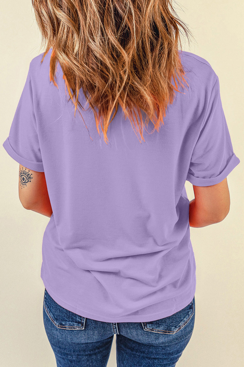 Wisteria Easter Shiny Bunny Graphic Crewneck T Shirt Graphic Tees JT's Designer Fashion
