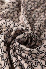 Khaki Geometric Print Notched Neck Puff Sleeve Blouse Blouses & Shirts JT's Designer Fashion