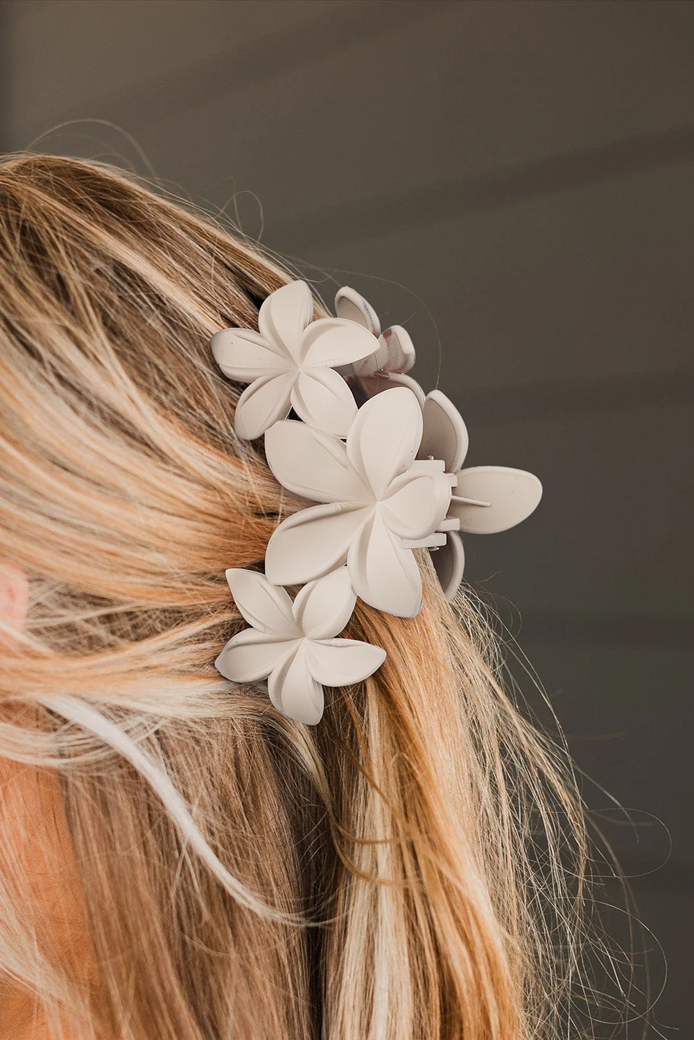 Parchment 3D Flower Plastic Resin Hair Claw Headwear JT's Designer Fashion