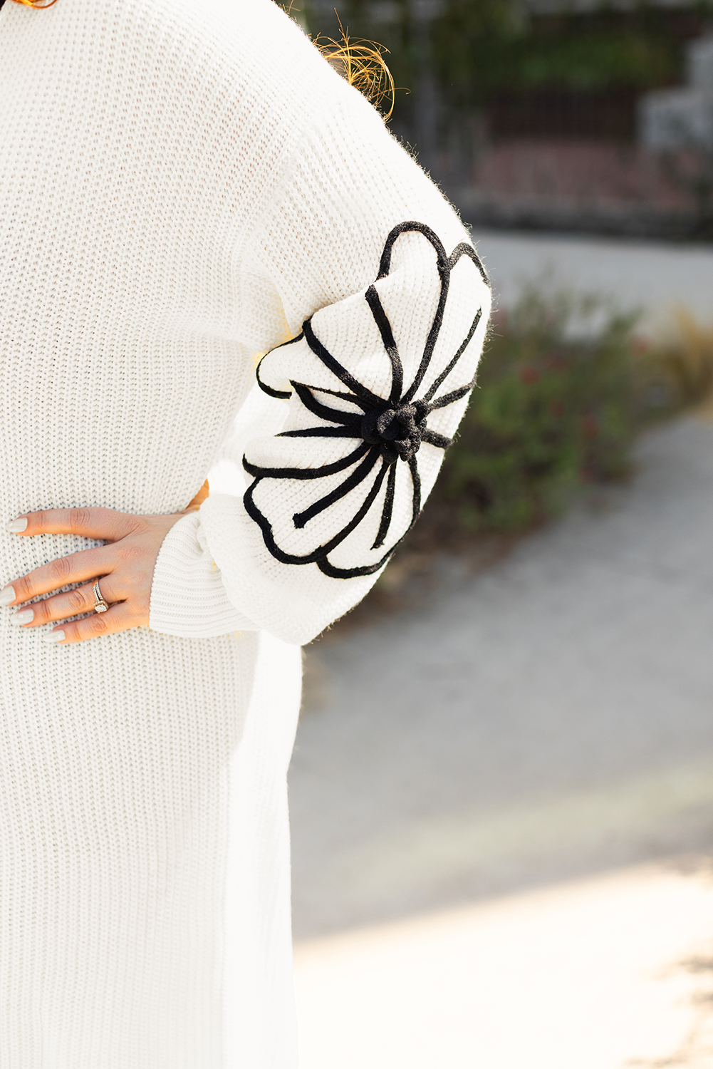 Beige Flower Embroidered Drop Shoulder Open Front Duster Cardigan Cardigans JT's Designer Fashion