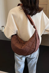 Plaid Quilted Adjustable Strap Crossbody Bag Shoulder Bags JT's Designer Fashion