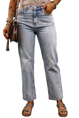 Beau Blue Acid Wash Straight Jeans Jeans JT's Designer Fashion