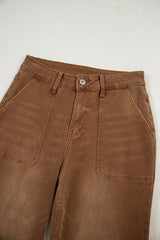 Breen Cropped High Rise Wide Leg Jeans Jeans JT's Designer Fashion
