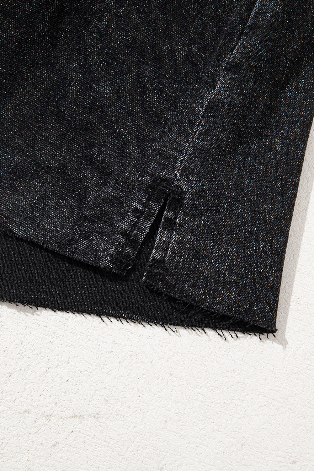 Carbon Grey Mineral Wash Ripped Raw Hem Denim Mini Skirt Skirts & Petticoat JT's Designer Fashion