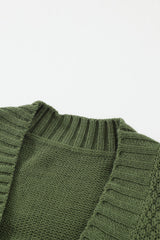 Green Front Pocket and Buttons Closure Cardigan Sweaters & Cardigans JT's Designer Fashion