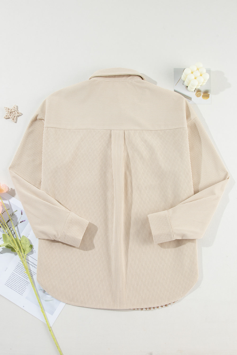 Parchment Houndstooth Corduroy Patchwork Flap Pocket Shacket Jackets JT's Designer Fashion