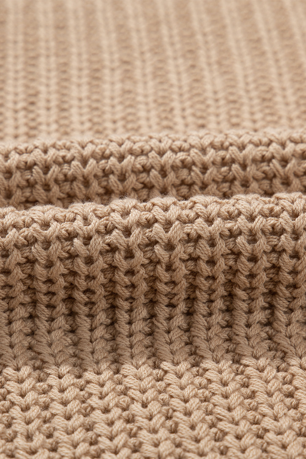 Khaki Mix Textured Knit Colorblock Patchwork Sweater Sweaters JT's Designer Fashion
