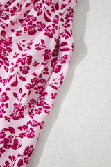 Pink Floral Cutout Back Empire Waist Sleeveless Long Dress Maxi Dresses JT's Designer Fashion