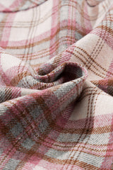 Multicolour Plaid Flap Pocket Hooded Raw Hem Jacket Plaid Shackets JT's Designer Fashion