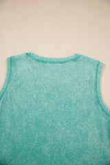 Sea Green Mineral Wash Tank Mini Dress with Pockets Mini Dresses JT's Designer Fashion