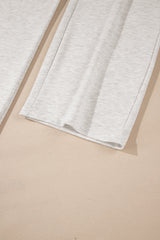 Light Grey Cross-Waist Wide Leg Lounge Pants Pants & Culotte JT's Designer Fashion