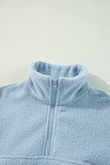 Myosotis Collared Zipper Drop Shoulder Fleece Sweatshirt Sweatshirts & Hoodies JT's Designer Fashion