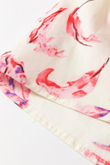 White Floral Print Lace up V Neck Balloon Sleeve Plus Size Shift Mini Dress Plus Size Mini Dresses JT's Designer Fashion