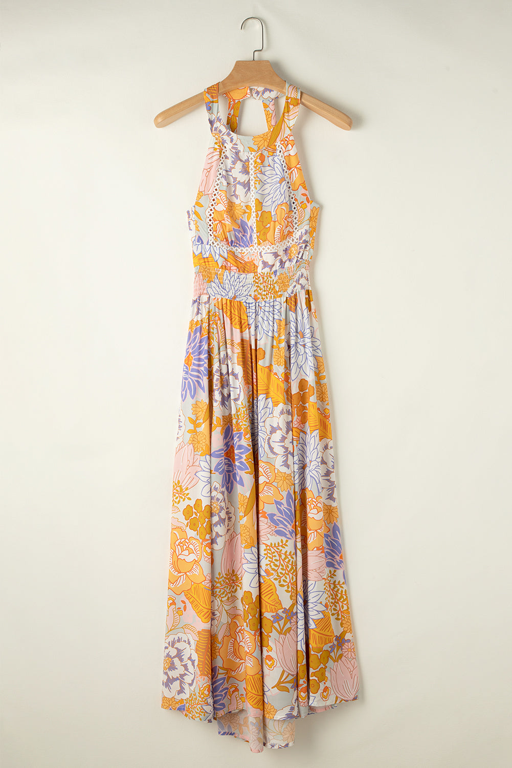Tied Printed Grecian Sleeveless Long Dress Maxi Dresses JT's Designer Fashion