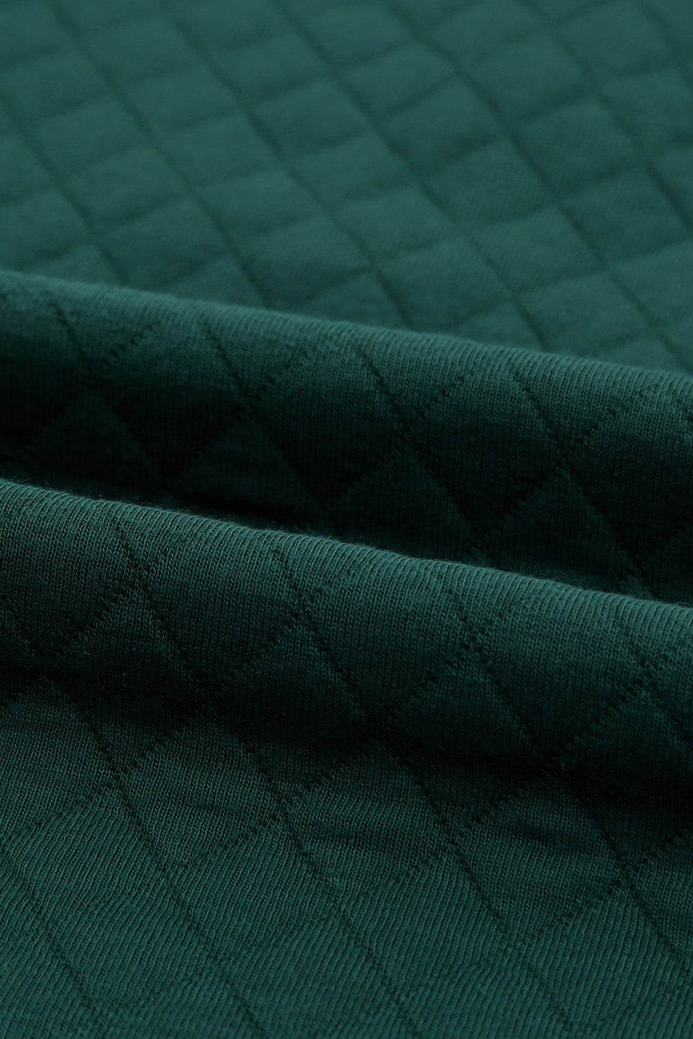 Green Geometric Texture Plaid Trim Sweatshirt Sweatshirts & Hoodies JT's Designer Fashion