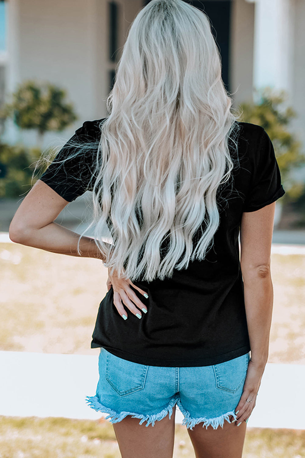 Black Sequined Crayfish Round Neck Graphic Tee Graphic Tees JT's Designer Fashion