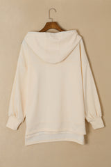Khaki Plaid Patchwork Kangaroo Pocket Oversized Hoodie Sweatshirts & Hoodies JT's Designer Fashion