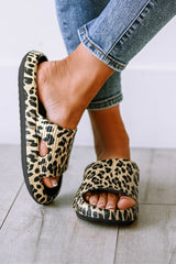 Black Print Thick Sole Slip On Slippers Slippers JT's Designer Fashion