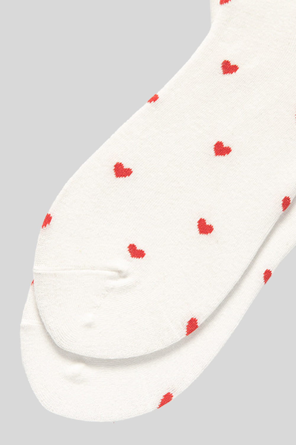 White Valentines Heart Pattern Cotton Socks Socks JT's Designer Fashion