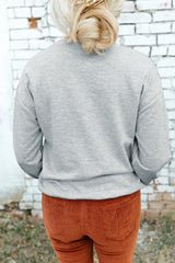 Gray Sequined Clover Patch St Patrick Fashion Sweatshirt Graphic Sweatshirts JT's Designer Fashion