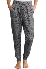 Gray Breezy Leopard Joggers Pants & Culotte JT's Designer Fashion