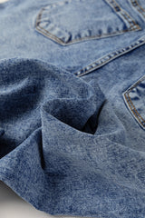 Myosotis Center Seam Cuffed Hem Straight High Waist Jeans Jeans JT's Designer Fashion