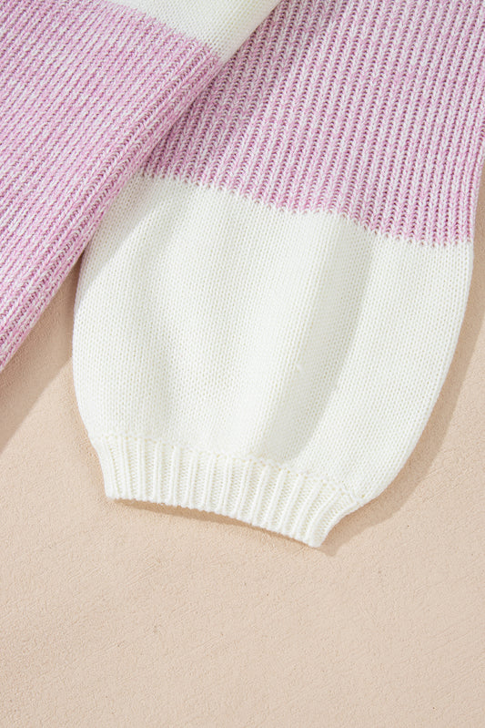 Bonbon Neutral Colorblock Tie Back Sweater Sweaters JT's Designer Fashion