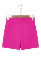 Sachet Pink Half Elastic Waist Casual Pocketed Shorts Casual Shorts JT's Designer Fashion