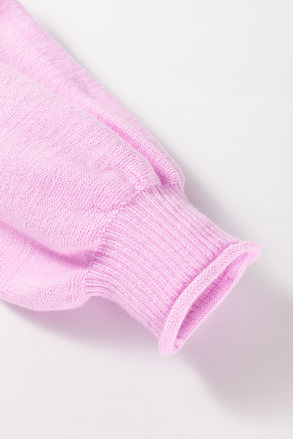 Pink Raw Edge Ribbed Detail Drop Shoulder Sweater Sweaters JT's Designer Fashion