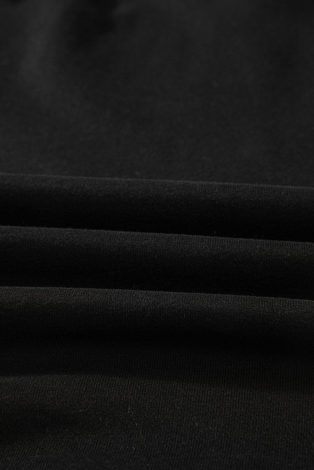Black Solid O Neck High Low Hem Pullover Sweatshirt Sweatshirts & Hoodies JT's Designer Fashion