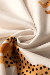 Apricot Plus Size Cheetah Print Side Pockets T Shirt Mini Dress Plus Size Mini Dresses JT's Designer Fashion