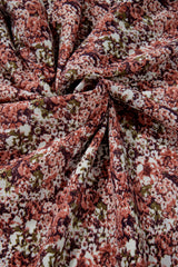 Brown Floral Print Split Front Tiered Frilled V Neck Midi Dress Floral Dresses JT's Designer Fashion